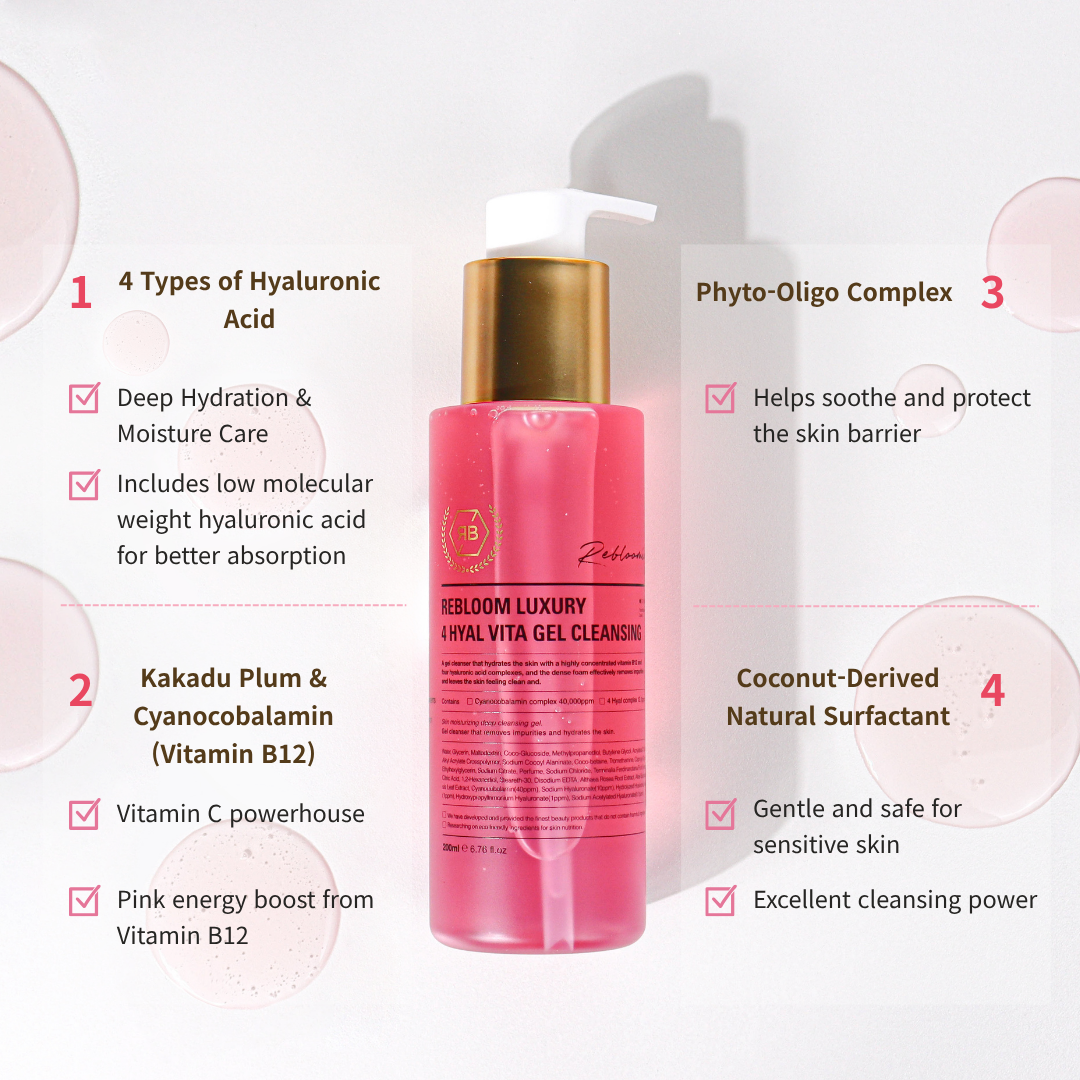 Rebloom Luxury 4 Hyal Vita Gel Cleansing (200ml)