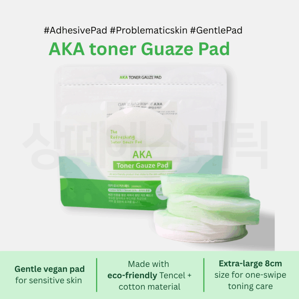 Dr.SANTE AKA Toner Pad (200 Pads) Option 1 . Dr. Sante AKA Toner Pad (200 Pads) Option 2. Dr. Sante AKA Toner Pad (200 Pads) + Dr. Sante Artemisia AKA Toner (200ml) Dr. Sante Vegan Pad for Problematic Skin! Gentle on skin, powerful in delivery — soothes irritation while boosting absorption. VEGAN PAD – Made with an optimal blend of 50% cotton + 50% Tencel, it provides a fresh, non-irritating touch even for sensitive skin. Who is this pad recommended for? Those looking for a vegan pad specifically for troubled skin Those with sensitive skin who need a low-irritation wiping pad Those needing gentle exfoliation with a gauze-textured pad Those who prefer an extra-large 8cm pad for wide-area care Tip: Use Artemisia Aka Toner together with the Aka Toner Gauze Pad — the more you use them together, the greater the synergy!