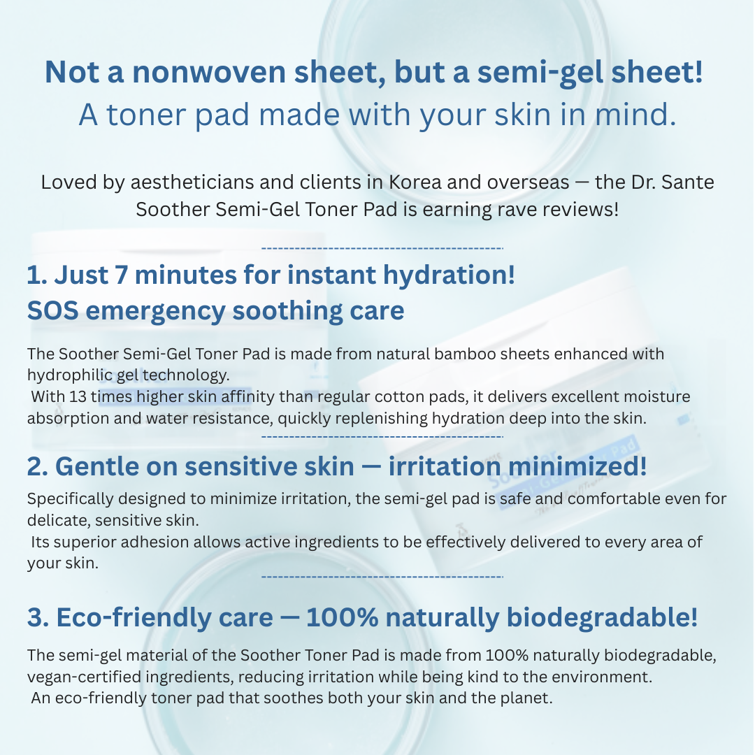 Dr.SANTE Soother Semi-Gel Toner Pad (1box*80Pads)