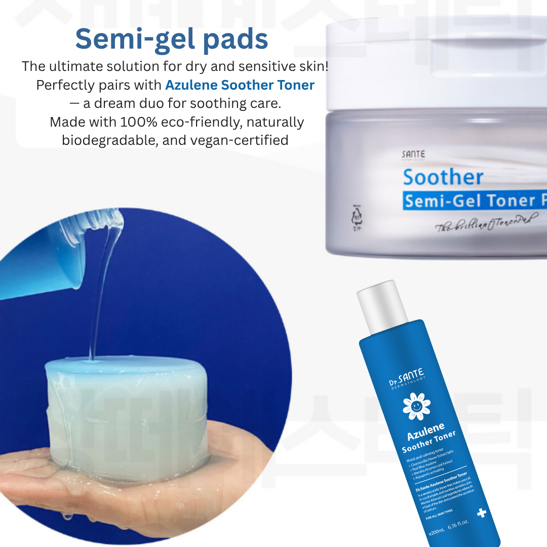 Dr.SANTE Soother Semi-Gel Toner Pad (1box*80Pads) + Dr. Sante Soother Toner (200ml)