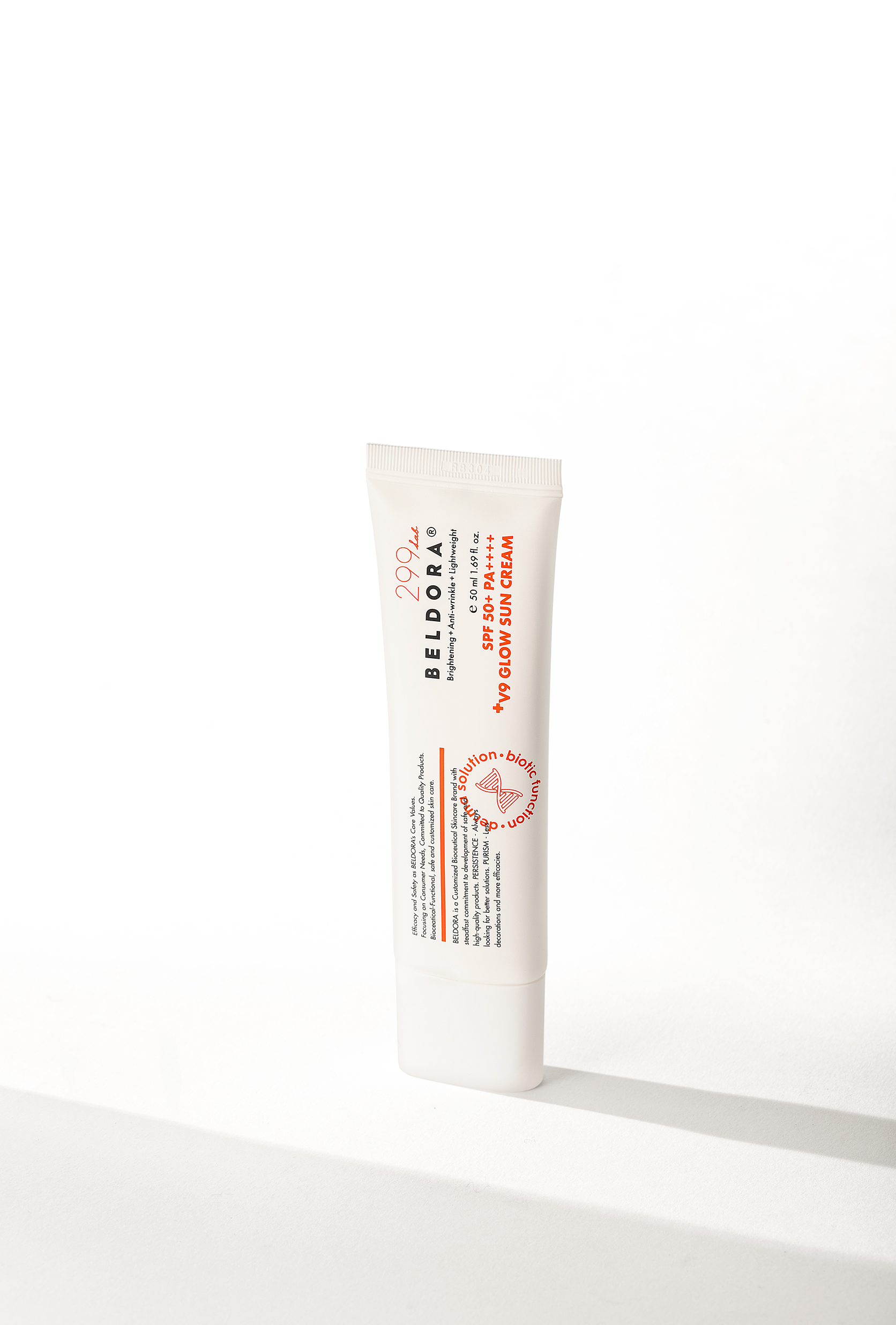 Beldora +V9 Glow Sun Cream (50g) Brightening + Anti-wrinkle SPF 50+ PA ++++ Brightening + Anti-wrinkle + Lightweight Hybrid Sunscreen Formula Beldora +V9 Glow Sun Cream has hybrid sunscreen formula. It provides UV protection with brightening and anti-wrinkle benefits. Leaves the skin with a clear tone and natural glow. Direction : At the last step of skincare, apply evenly to the skin daily before sun exposure. Volume 50ml / 1.69 fl.oz. Cautions For external use only. Avoid contact with eyes. Discontinue use if the product causes redness, swelling, or any irritation. Keep out of reach of children and away from direct sunlight. Made in korea Beldora is a customized bioceutical skincare brand with steadfast commitment to development of safe and high-quality products. Efficacy and safely as Beldora's core values. Focusing on consumer needs, committed to quality products. Bioceatical-functional, safe and customized skin care. Focus- skincare products only. Beldora +V9 Glow Sun Cream Ingredients Water, Dibutyl Adipate, Diethylamino Hydroxybenzoyl Hexyl Benzoate, Ethylhexyl Triazone, Niacinamide, Poly C10-30 Alkyl Acrylate, Polymethylsilsesquioxane, Methyl Glucose Distearate, Tromethamine, Caprylyl Methicone, Ascorbic Acid, Sodium Hyaluronate, Glutathione, Sodium Acrylate/Sodium Acryloyldimethyl Taurate Copolymer, Ammonium Acryloyldimethyl Taurate Copolymer, Sorbitan Sesquioleate, Sorbitan Stearate, Stearic Acid, Polysorbate, Disodium EDTA, Adenosine