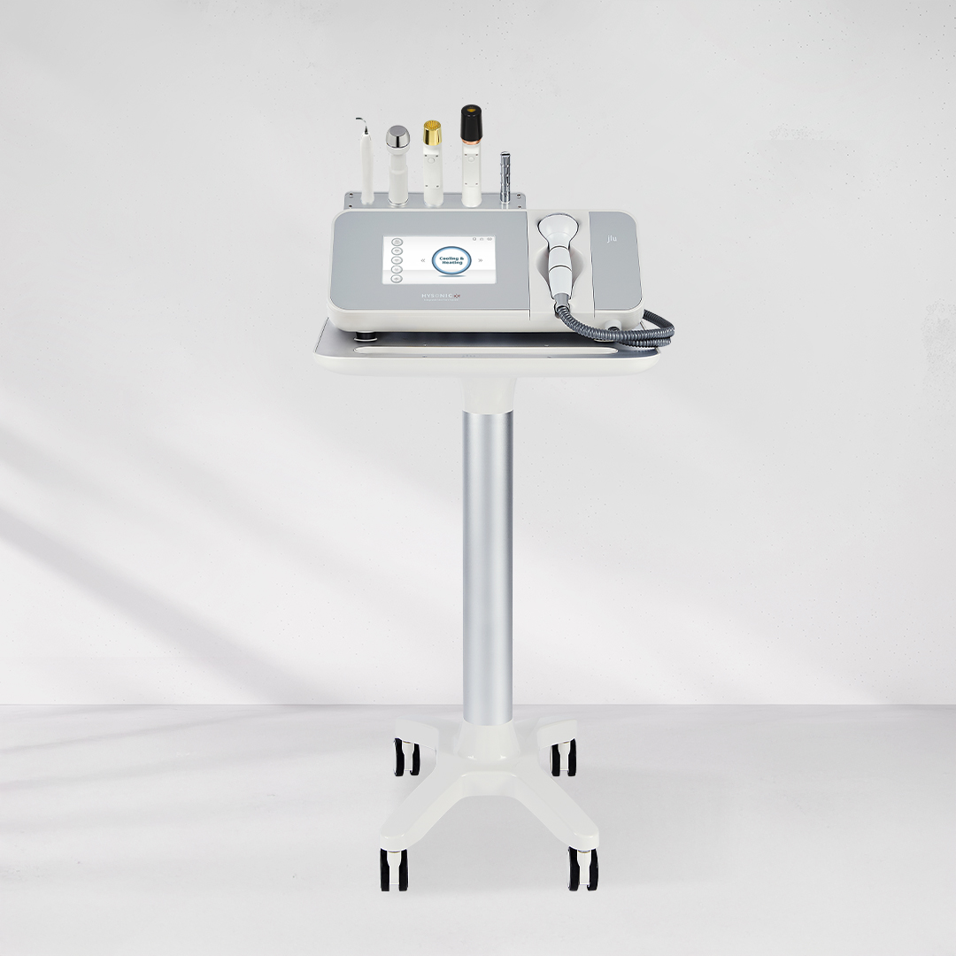 HYSONIC IOT - Scrubber, HIFU, QuadSono, RF, Cooling&heating Professional account required to purchase, Login for pricing All-in-one aesthetic equipment (*Cart is not included) Skin texture care, Moisture care, Elasticity care, Skin balancing care, Soothing Care Warranty from manufacturer 1 year from the date of manufacture 5 different hand pieces BLT - Skin scrubber with the vibration of 60,000 ~65,000Hz Quad Sono (ultrasound) - 1Mhz, 3Mhz, 10Mhz, 17Mhz cross output HIFIT - HIFU for forehead, chin, and cheeks - Choose between 1 way / 2 way / 3way catridges 1way HIFIT - choose from 1.5/3.0/4.5/6.0mm 2way HIFIT - fixed 1.5/4.5mm 3way HIFIT - fixed 1.5/3.0/4.5mm WF-bipolar RF radio frequency Cooling & Heating - Cryo function with temperature control from -15°C ~ 45°C ( 5°F ~ 113°F) Caution This product is a beauty equipment. Please refrain from using it for any purpose other than beauty care. Avoid use on children, pregnant, breastfeeding women. Avoid use on people require health precautions, such as having pacemaker device implants history of severe illness outpatient treatment Remove metal accessories such as necklaces, earrings etc. before use. Avoid use on areas with skin disease such as wounds infection and boils. Use carefully on dental treatment areas such as implants nerve treatments orthodontics as sensitivity may occur. Use carefully on areas where the thyroid gland and nerves pass. Avoid use on pupils (eyes) and the area just above the eyelids. Before applying the product to the customer's skin, always check the condition of the contact surface first (temperature, foreign substances, etc.) Make sure that the handpiece head (tip) is in close contact with the skin. Use carefully, as prolonged use on one area may cause skin irritation. Within 7 days after treatment, avoid activities that may irritate the skin, such as sauna, steaming and exfoliation. Be careful about downtime before and after using this product in parallel with filler, botox procedures. (ex. 3months after the procedure > this product > 7 days after the procedure) Using in parallel with laser procedures, this product can be used without any downtime before or after. It is recommended to consult with a medical professional before undergoing any cosmetic procedures. Please use the product after checking the cosmetic surgeries, diseases treatment history of person receiving the care. Product Care Do not modify or disassemble, repair the product. If the user modifies disassembles repairs the products, free A/S service cannot be provided within the warranty period, therefore be sure to use the designated A/S center. Do not wash or immerse the product in water. Be careful as it may cause electric shock malfunction. Do not touch the product or plug with wet hands, or pull the cord. Be careful as there is a risk of injury due to fire·electric shock. Be careful as the strong impact or drop of the product can cause malfunction. Disinfect or sterilize the product with alcohol after use. Be careful as scratches·discoloration·contamination may occur depending on the material. Use a soft cloth to disinfect the product. Be careful not to use a rough cloth or wipe the surface strongly as this may damage the product. For detailed product care·A/S services, follow the manufacturer's warranty regulations. Product specification Size : W430 X H170 X D270 mm Package size : W495 X H250 X D430mm Product package weight :8.5kg (18.74 lb) Input voltage : AC110~240V, 60Hz 0.9A Output voltage : DC 42V1.72A. 12V1.5A, 90W LCD panel 7inch (800X480px)