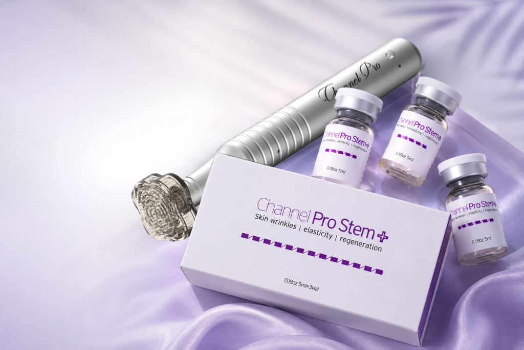 best microchanneling device, channel pro with triple exosome seurm. exosome microneedling
