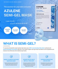 Dr.Sante Azulene Semi-Gel Mask (33g*10pcs) | Face & Neck Mask Login to see professional pricing Refresh and calm sensitive skin with the Dr. Sante Azulene Semi-Gel Mask, a premium face and neck mask infused with 33g of hydrating essence. Made with a biodegradable bamboo fiber semi-gel sheet, it delivers intensive moisture while adhering comfortably to both the face and neck for maximum absorption. Key Benefits Soothes Sensitive Skin with Guaiazulene Formulated with Guaiazulene, a soothing ingredient known for helping calm irritated and sensitive skin. Leaves skin feeling comfortable, refreshed, and balanced. Biodegradable Bamboo Fiber Semi-Gel Sheet Made from natural bamboo fiber bonded with a hydrogel (H₂O) structure. Soft, breathable, and biodegradable for a comfortable fit and enhanced moisture delivery. Adheres seamlessly to both the face and neck. 33g of Intensive Hydrating Essence Each mask contains 33g of nourishing essence, equivalent to the amount found in more than six 5ml ampoules. Delivers long-lasting hydration while helping improve skin softness and radiance. Texture A lightweight, sky-blue hydrating essence infused with 33g of moisture-rich formula. The semi-gel sheet hugs the contours of the face and neck, allowing the soothing essence to absorb evenly while providing intensive hydration and calming care. Recommended For Sensitive skin Dry or dehydrated skin Skin needing soothing after environmental stress Anyone looking for intensive face and neck hydration How to Use After cleansing, prepare your skin with Dr. Sante Azulene Soother Toner. Remove the Dr. Sante Azulene Semi-Gel Mask from the pouch and apply it evenly to the face and neck. Apply any remaining essence from the pouch over the mask for an extra boost of hydration. Leave on for 7–10 minutes. Remove the mask and gently pat the remaining essence into the skin until fully absorbed. Size: 33g × 1 Sheet Dr.Sante Azulene Semi-Gel Mask (33g*10pcs) | Face & Neck Mask Ingredients: Chamomilla Recutita (Matricaria) Flower Water (87%), Glycereth-26, 1,2-Hexanediol, Glycerin, Centaurea Cyanus Flower Extract, Guaiazulene, Sodium Hyaluronate, Hyaluronic Acid, Sodium Hyaluronate Crosspolymer, Hydrolyzed Glycosaminoglycans, Hydrolyzed Sodium Hyaluronate, Hydrolyzed Hyaluronic Acid, Sodium Acetylated Hyaluronate, Dimethylsilanol Hyaluronate, Hydroxypropyltrimonium Hyaluronate, Chamomilla Recutita (Matricaria) Flower Extract, Centella Asiatica Extract, Viola Tricolor Extract, Clitoria Ternatea Flower Extract, Aloe Barbadensis Leaf Extract, Gardenia Florida Fruit Extract, Arnica Montana Flower Extract, Hedera Helix (Ivy) Extract, Camellia Sinensis Leaf Extract, Ceramide NP, Beta-Glucan, Panthenol, Pentylene Glycol, Hydrogenated Lecithin, Caprylic/Capric Triglyceride, Dextrin, Polyglutamic Acid, Deoxyphytantriyl Palmitamide MEA, Water, Cholesterol, Hydroxyethyl Acrylate/Sodium Acryloyldimethyl Taurate Copolymer, Simmondsia Chinensis (Jojoba) Seed Oil, Citrus Aurantium Dulcis (Orange) Peel Oil.